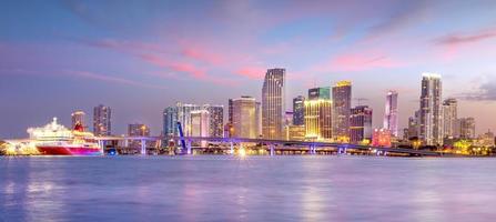 panorama do horizonte de Miami ao entardecer