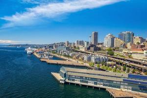 paisagem urbana da cidade de Seattle no centro da cidade no estado de Washington, EUA foto