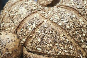 close-up da fatia de pão integral foto