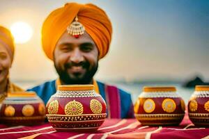 indiano Casamento dentro Mumbai. gerado por IA foto