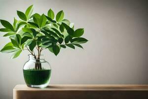 uma pequeno plantar dentro uma vaso em uma mesa. gerado por IA foto