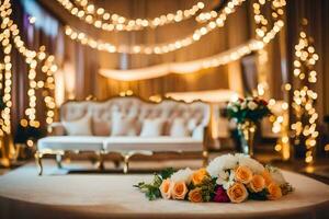 Casamento decoração Ideias para uma Casamento cerimônia. gerado por IA foto