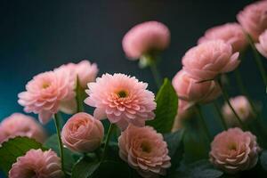 Rosa flores estão florescendo dentro uma vaso. gerado por IA foto