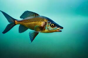 uma peixe natação dentro a água. gerado por IA foto