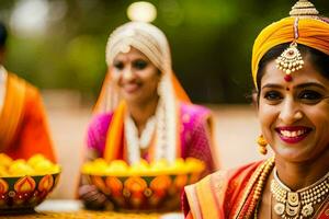 indiano Casamento fotografia dentro Mumbai. gerado por IA foto