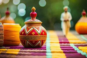 indiano Casamento decoração Ideias. gerado por IA foto