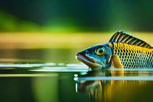 uma peixe natação dentro a água. gerado por IA foto