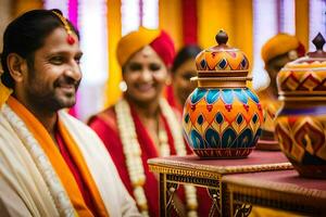 indiano Casamento fotografia dentro a Filipinas. gerado por IA foto