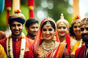 indiano Casamento dentro Índia. gerado por IA foto