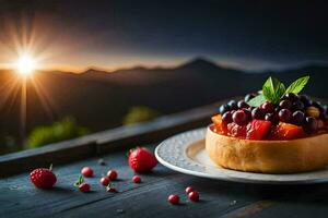 a melhor fruta sobremesas para verão. gerado por IA foto