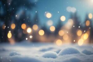 inverno bokeh fundo. Natal e Novo ano celebração. ai generativo foto