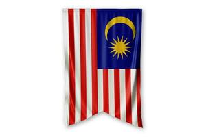 Malásia bandeira e branco fundo. - imagem. foto