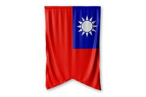 Taiwan bandeira e branco fundo. - imagem. foto