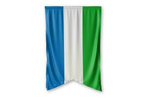 Serra Leoa bandeira e branco fundo. - imagem. foto