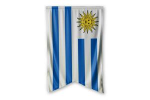 Uruguai bandeira e branco fundo. - imagem. foto