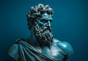 foto escultura do a antigo grego mítico herói generativo ai