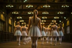 ensaio quarto preenchidas com bailarinas aperfeiçoar seus gracioso movimentos foto