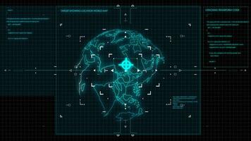 alvo análise mundo mapa elemento. do utilizador interface dentro ar força e aeronaves. moderno tecnologia. digital hud gráfico do tela. futurista do utilizador interface brilho gui digital elemento para cyber tecnologia. foto