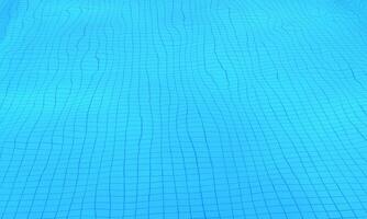3d Renderização do piscina ou oceano água cáustico textura fundo. piscina água natação piscina com brilhante raios. Claro com brilhando desatado cáustico textura foto