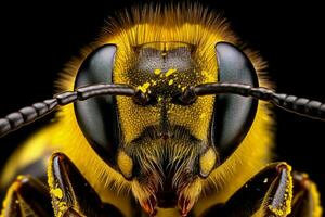 trabalhador abelha fechar-se. gerar ai foto