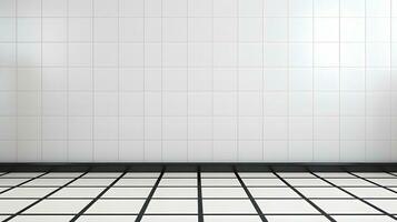 branco telha parede xadrez fundo banheiro chão textura. ai gerado foto