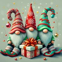 adorável três elfos para Natal foto
