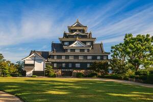 donjon torre do okama castelo, também conhecido como ujo ou Corvo castelo, dentro tudo bem, Japão foto