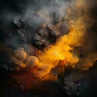 a abstrato imagem do fumaça e fogo em uma Preto fundo generativo ai foto