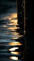 uma reflexão do a Sol dentro a água generativo ai foto