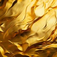 abstrato ouro líquido textura fundo 3d Renderização estoque foto generativo ai