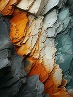 a abstrato pintura do pedras com laranja azul e cinzento cores generativo ai foto