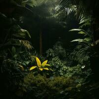a imagem do uma selva cena com grande quantidade do verde plantas generativo ai foto