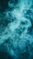 azul fumaça em uma Preto fundo generativo ai foto