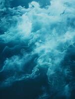 azul fumaça Aumentar a partir de a superfície do a água generativo ai foto