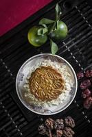 tradicional chinesa gourmet bolos lunares festivos comidas doces closeup foto