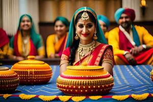 indiano Casamento fotografia dentro Délhi. gerado por IA foto