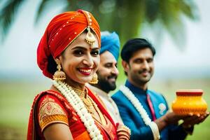 a casamento, mumbai, fotografia, a Casamento brigada. gerado por IA foto