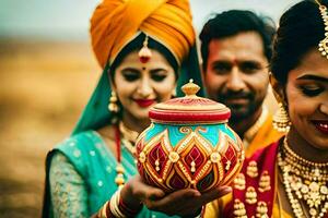 indiano Casamento tradições e alfândega. gerado por IA foto