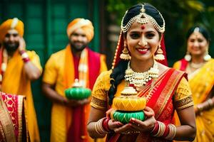 indiano Casamento dentro Bangalore. gerado por IA foto