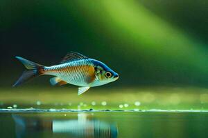 uma peixe é natação dentro a água. gerado por IA foto