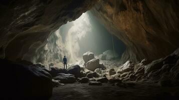 cenário a partir de a caverna. ai gerado foto