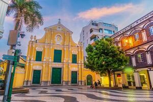 histórico Centro do macau. senado quadrado dentro China. foto