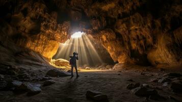 cenário a partir de a caverna. ai gerado foto