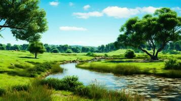 aberto e calmante tranquilo meio Ambiente e sentido do calma dentro natureza ai gerado foto