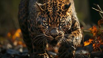 majestoso Bengala tigre, gato selvagem dentro a floresta, beleza dentro natureza gerado de ai foto