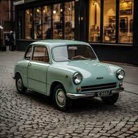 nostálgico passeio vintage Década de 1960 carro gerado de ai foto