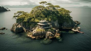 retro japonês ilha anos 60 inspirado ai gerado fantasia foto