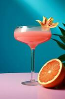 Palha refrescante gelo álcool verão frio beber fruta bebida laranja coquetel vermelho citrino foto