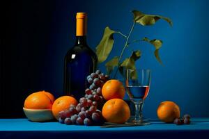 uvas álcool sazonal beber Sombrio azul laranja garrafa vintage grupo videira vinho foto