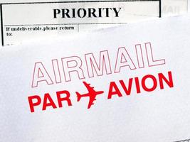 envelope de carta via aérea foto